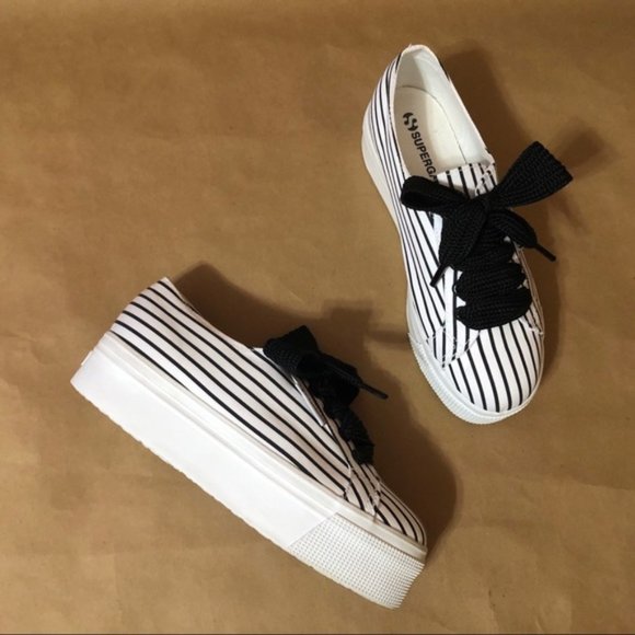 Superga Striped Platform Sneakers 